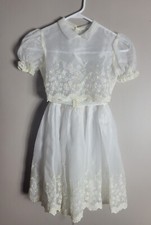 Vintage Sylina original Sheer Embroidered Little Girls Dress custom wedding 8