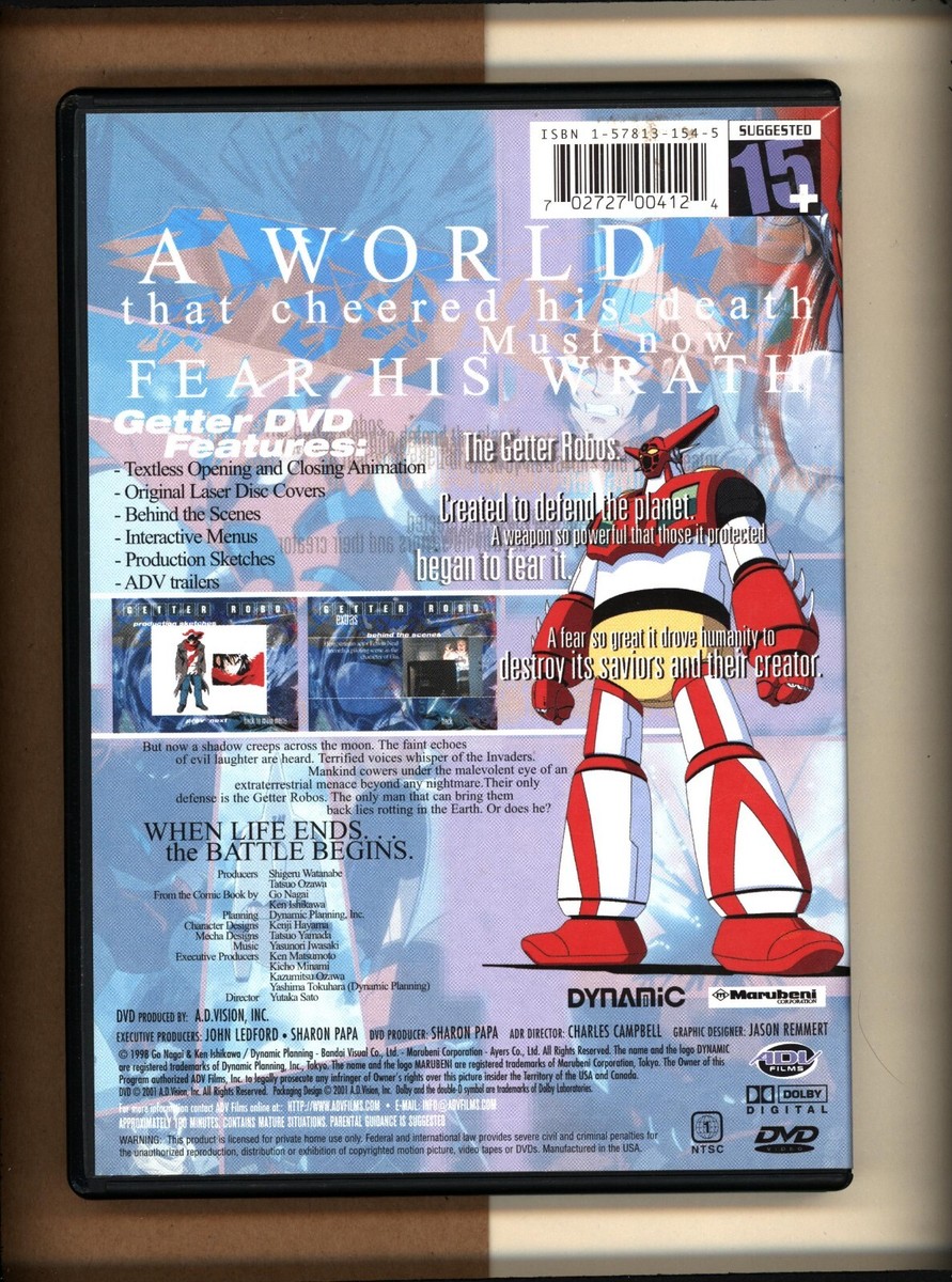 Getter Robo Armageddon: Resurrection Volume 1 (DVD, 2001) Anime