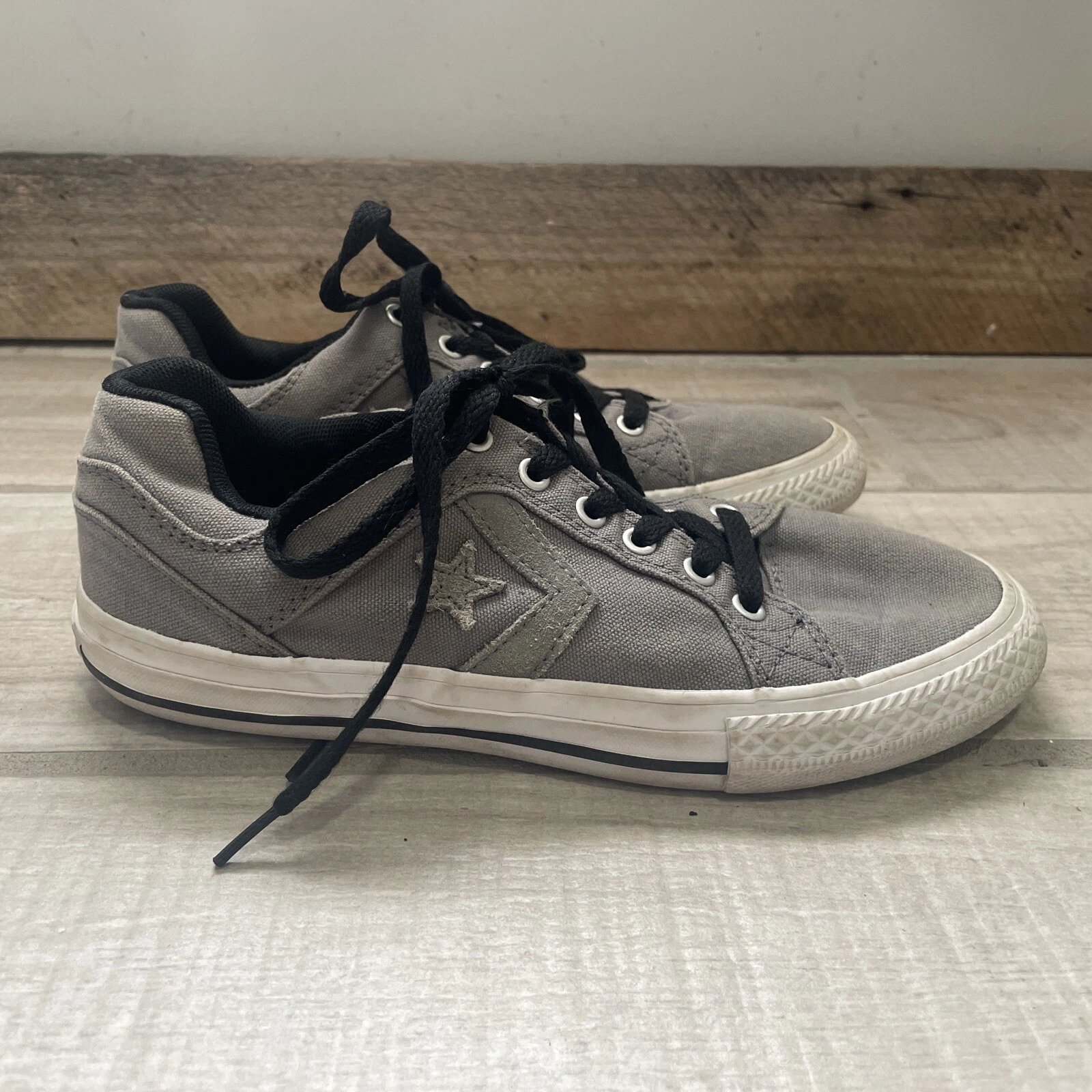 Scarpe sneakers Converse All Star basse Chuck Taylor grigie stringate giovani taglia 3