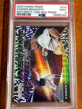 2020 Panini Prizm Snake Skin Refractor XANDER BOGAERTS /50 PSA 9 impact instant