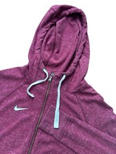 Nike Women  s XS Full Zip Up Jacket Hooded Long Sleeve Plum Color Nike Swoosh