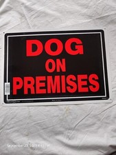 "DOGS ON PREMISES" WARNING SIGN, METAL, ALUMINUM