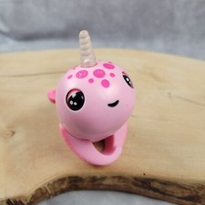 Fingerlings Light Up Narwhal Rachel Pink Interactive Toy by WowWee Horn Baby