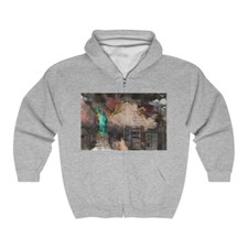 Unisex Full Zip Hooded Sweatshirt Statue of Liberty and NYC