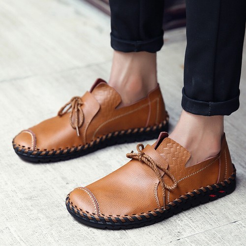 Mens Casual Leather Lace Up Lightweight 