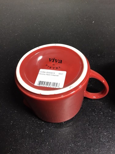 Vietri Chroma Red Sugar Bowl & Creamer Set NEW without Box - Picture 13 of 14