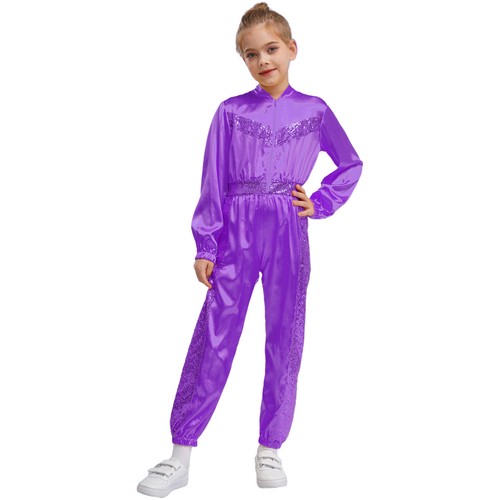 Girls Jumpsuit Hip-hop Romper Dance Bodysuits Street Outfits Xmas Costume Show - Picture 33 of 71