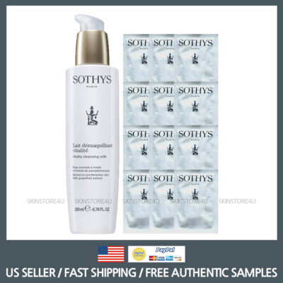 SOTHYS Vitality Cleansing Milk 6.76Oz with 1 DOZEN Free Authentic Samples