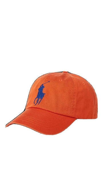 Polo Ralph Lauren Big Pony Chino Baseball Cap Orange & Blue With Tags for sale online | eBay