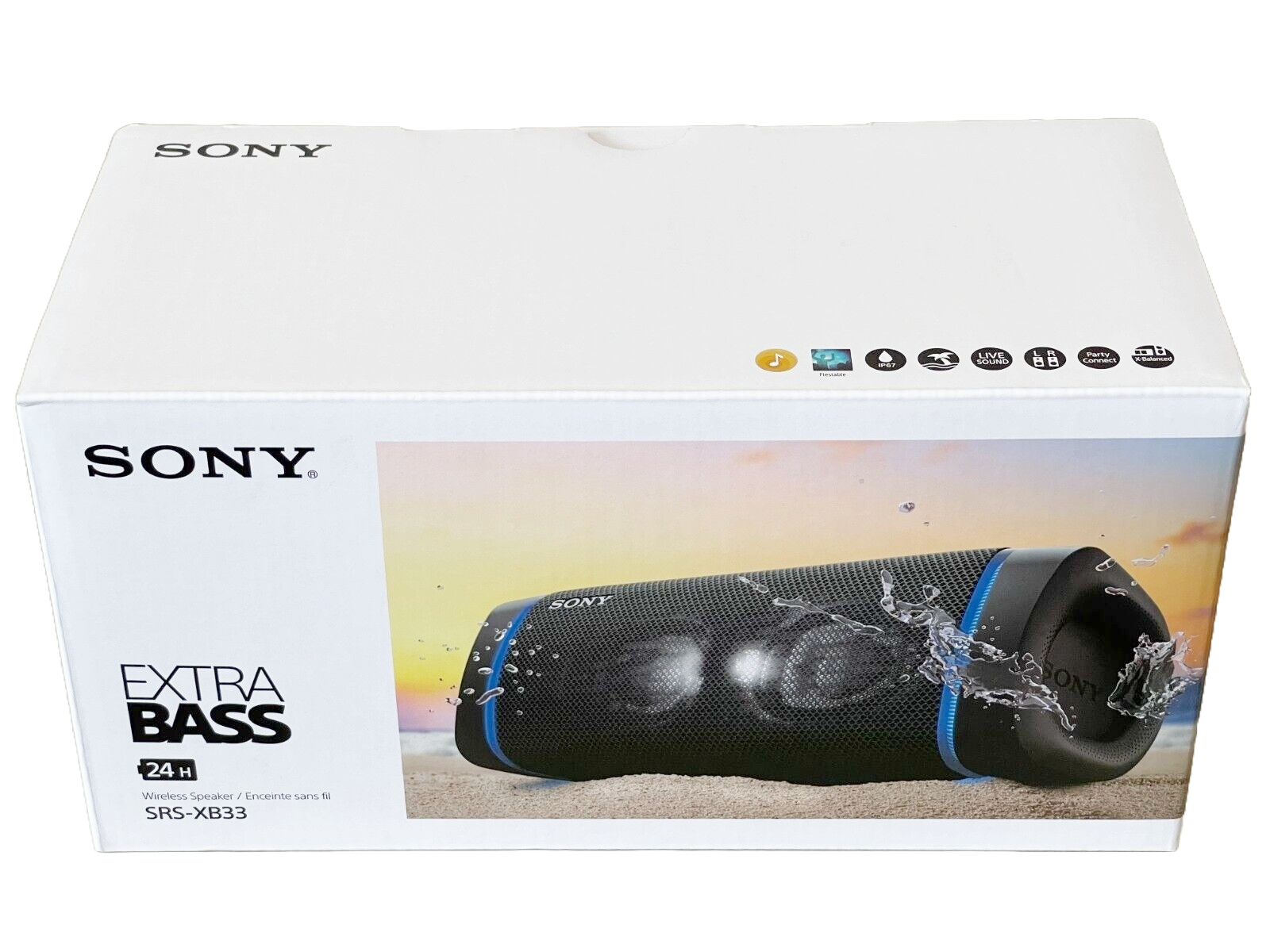Sony SRSXB33 Black Wireless Waterproof Portable Bluetooth Speaker w
