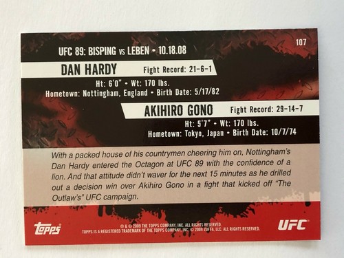 TOPPS UFC ROUND 2 2009 BASE CARD - STARS RC ROOKIES - COMPLETE YOUR SET - Picture 199 of 289