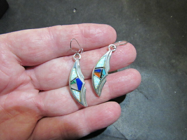 native American opal earrings - image 1