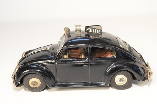 A69 BANDAI JAPAN TINPLATE BLECH VW VOLKSWAGEN BEETLE KAFER POLITIE POLICE RARE - Imagen 2 de 7