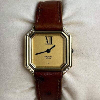 Chopard Ceinture Geneve 24 mm Quarz Ref: 5134 Gold mit Brillanten 18k Gold 1980