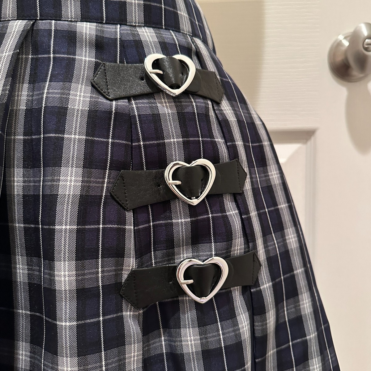 Ank Rouge - Heart Belt Pleated skirt - navy new w/ tags