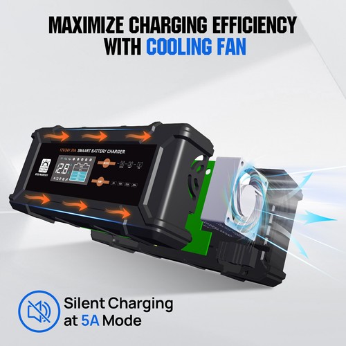 ECO-WORTHY 5A 10A 20A 12V LiFePO4 Lithium Battery Charger AC to DC Smart Charger - Picture 8 of 34