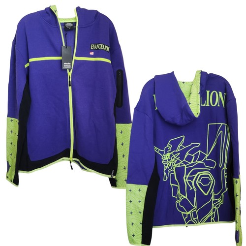 atsuko Evangelion Eva Unit-01 Contrast Zip Hoodie Jacket Size Small Fleece NWT