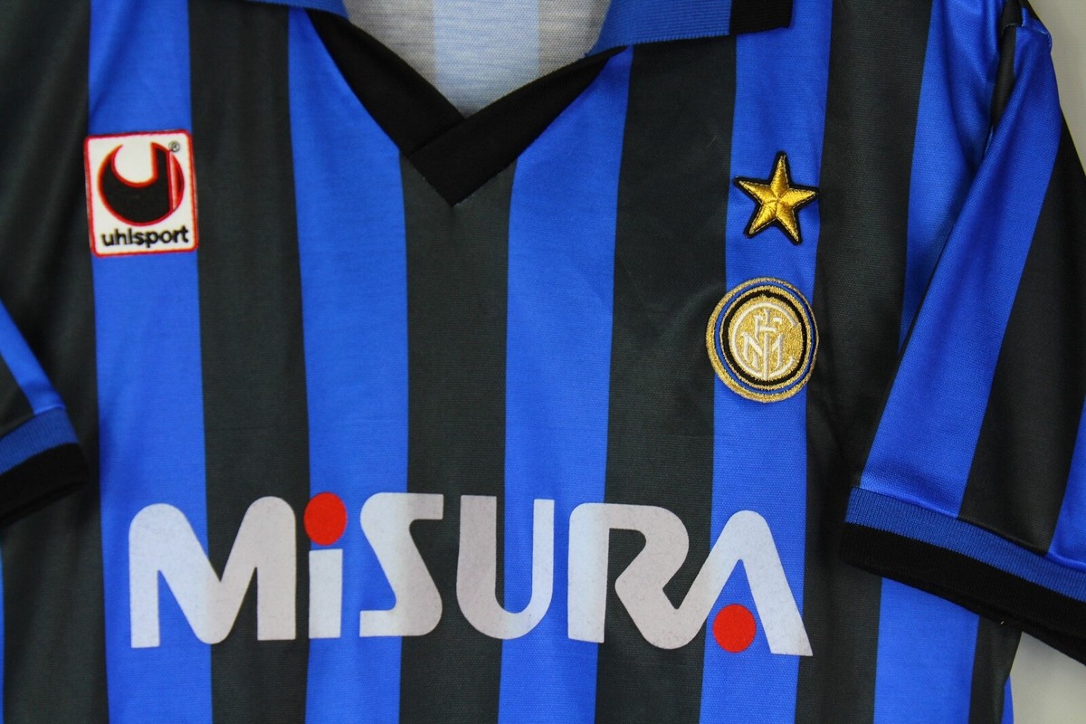 INTER MILAN 1990 1991 HOME FOOTBALL SHIRT SOCCER JERSEY UHLSPORT
