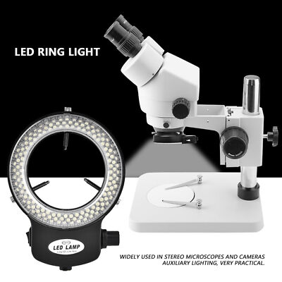 Microscope Camera 144 LED Beads Light Source Ring Lamp US Plug 110 220V Black S0