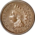 1864-L 1C L on Ribbon Indian Head Cent XF K15256