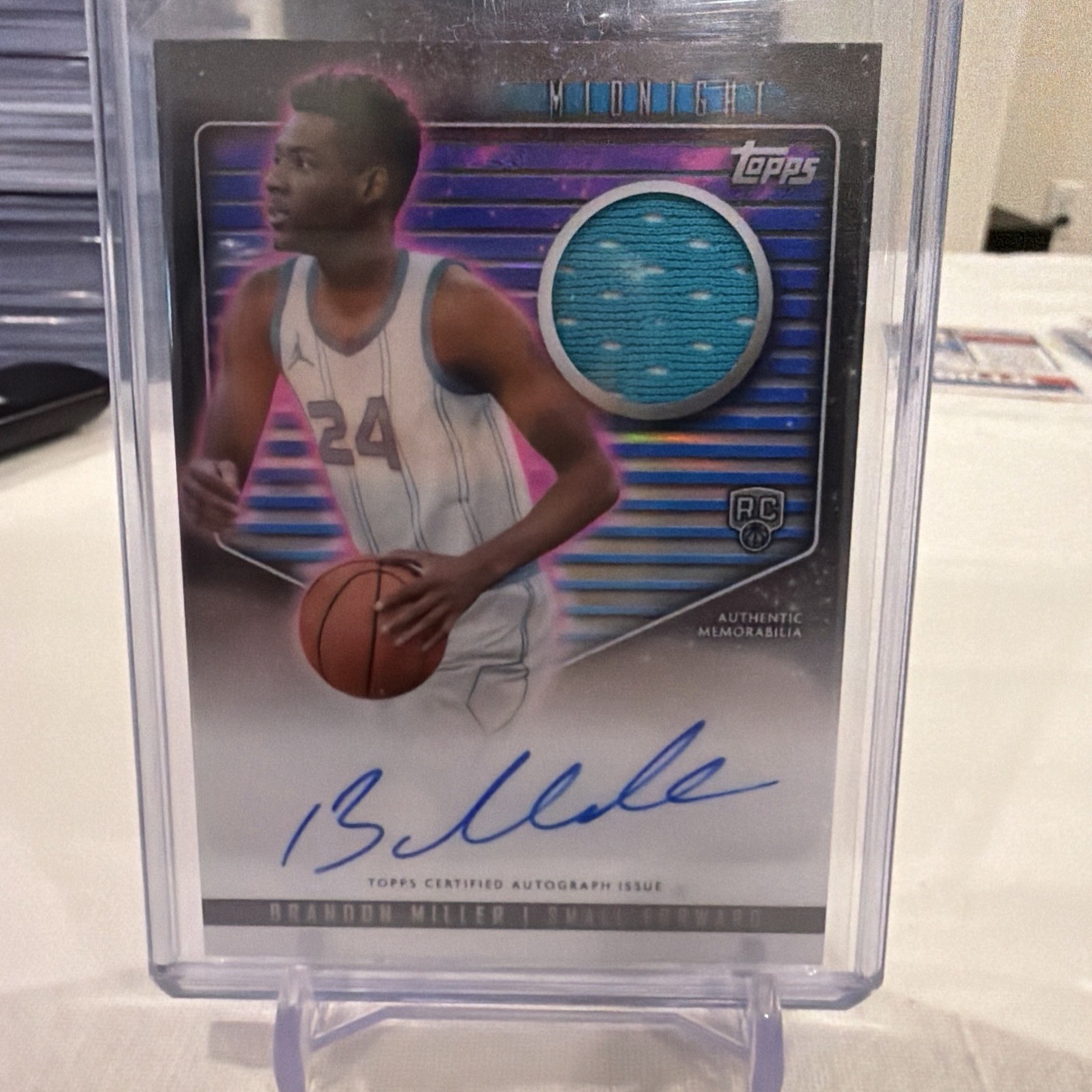 2023-24 Topps Midnight Brandon Miller Rookie Patch Autograph Auto Hornets L296