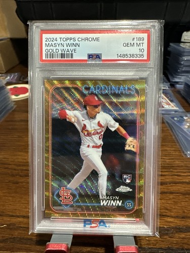 2024 Topps Chrome PSA 10 Masyn Winn Gold Wave Refractor/50 (RC) Cardinals - Imagen 1 de 2