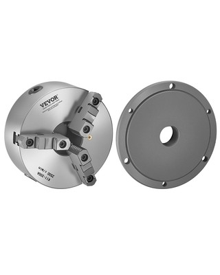 VEVOR 8 Inch 3-Jaw Self-Centering Lathe Chuck with 2 1/4 in-8 Threaded Backing
