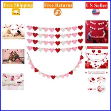 2Pc Valentine's Day Heart Burlap Banner, 110 Inch Indoor Home Decor