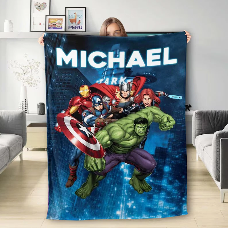 Personalized Hero Team Plush Fleece Blanket