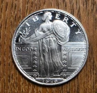 1 oz .999 Fine Silver - Golden State Mint (GSM) Standing Liberty Round