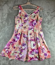 Lauren Ralph Lauren Dress 20 Pink Purple Floral Fit & Flare Sleeveless Wedding