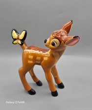 WDW Disney Parks Bambi Ceramic Figurine Butterfly on Tail Set - Mint 2001