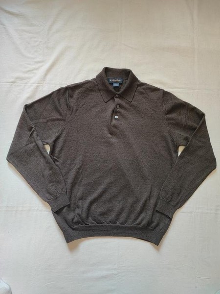Men Brooks Brothers Sweater Brown 100% Merino Wool