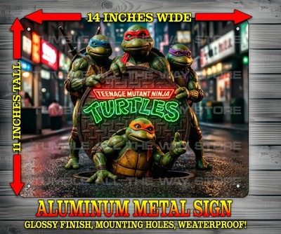 TMNT Teenage Mutant Ninja Turtles 90s Movie Metal Sign Wall Art 11'' x 14''