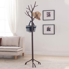 Muebles Marca Kings Metal Hall Árbol Independiente Abrigo y Sombrero Estante con Salvado...