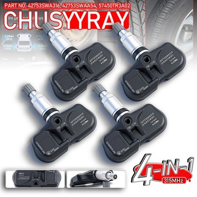 4Pcs TPMS Tire Pressure sensor For Honda CRZ Insight Odyssey Element Civic Fit