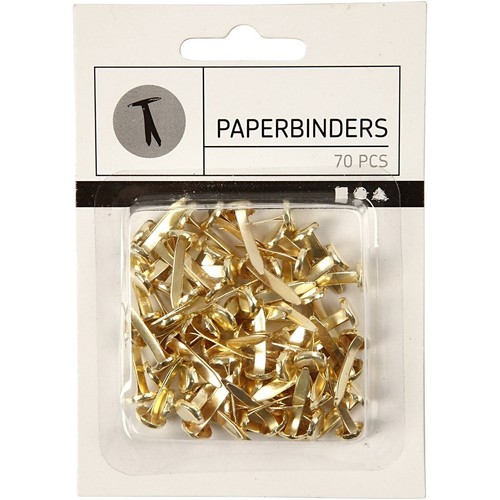 Paper Binders, L: 20 mm, gold, 70pcs - Picture 2 of 2