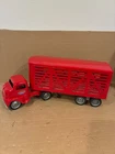 Vintage 1950s Tonka Livestock Semi Truck Cattle Trailer Red Steel Toy (Restored)