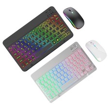 Wireless Keyboard And Mouse Backlit 7 Colors Key Board With 2 Light