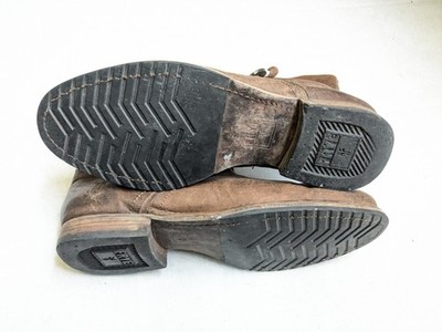 Frye Engineer Boots Brown Leather Men 11.5 D Buckle Rubber Straps