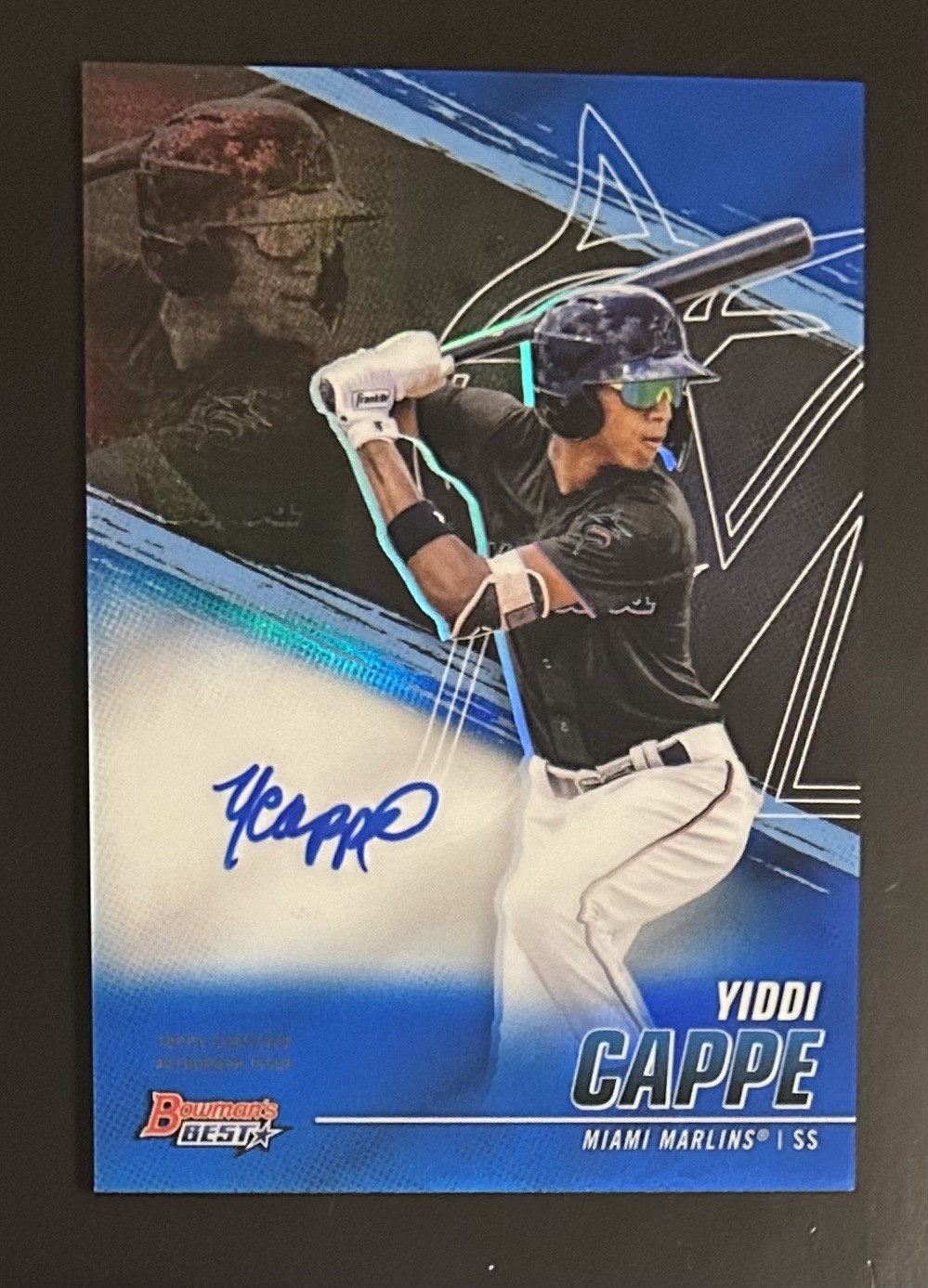 2021 Bowman's Best of 2021 Blue Refractor Auto 22/150 Yiddi Cappe #B21-YC