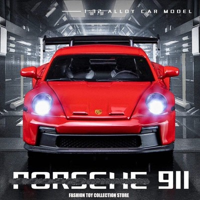 1:32 Parsche 911 GT3 Sport Alu Auto Modell Diecasts Spielzeug mit Sound und Licht Ve