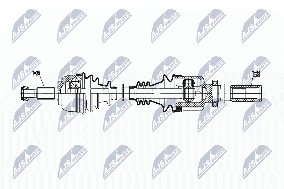 Driveshaft Front Axle Right 4-Speed Automatic Transmission NPW-RE-199 NTY - Image 6