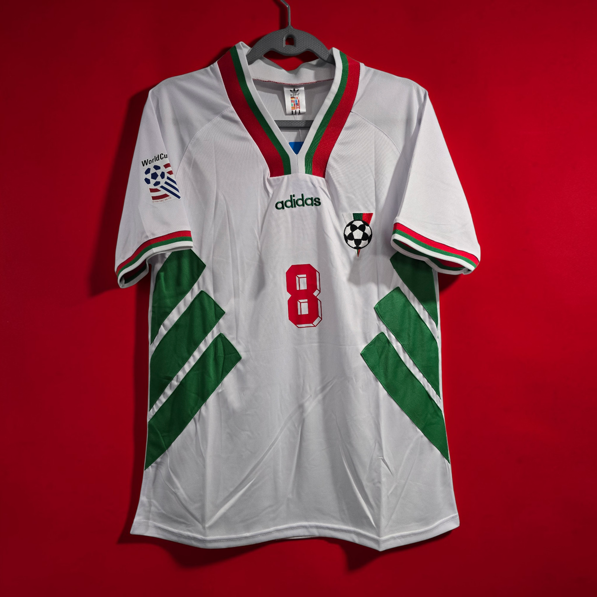 BULGARIA Home World Cup 1994 - Soccer Jersey - STOICHKOV # 8
