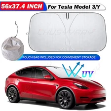 For Tesla model 3 Windshield Sun Shade Visor Foldable UV Heat Block Window Cover