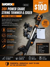 WORX GT 3.0 20V Cordless Grass Trimmer and Edger with 2 Batteries and Charger