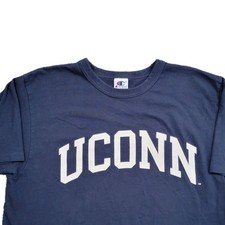 VTG 90s Champion UCONN Huskies Spellout T-Shirt Men Large Blue NCAA Sports USA