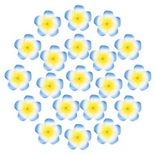 20-Pack Artificial Plumeria Flower Heads, 1.77" Fake Flowers,Yellow Heart Blue