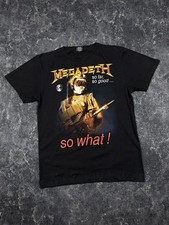 Vintage 00s Megadeth Band T Shirt So Far So Good Crazy Print Men's Size M
