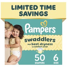 Pampers Swaddlers Diapers, Size 6 23-44 lbs , 50 Count, 6,